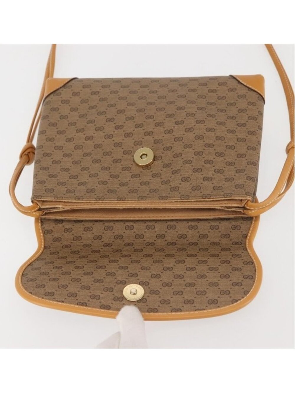 Authentic GUCCI Micro GG Supreme Shoulder Bag PVC Beige Gold 007 92 5548 - Picture 16 of 16